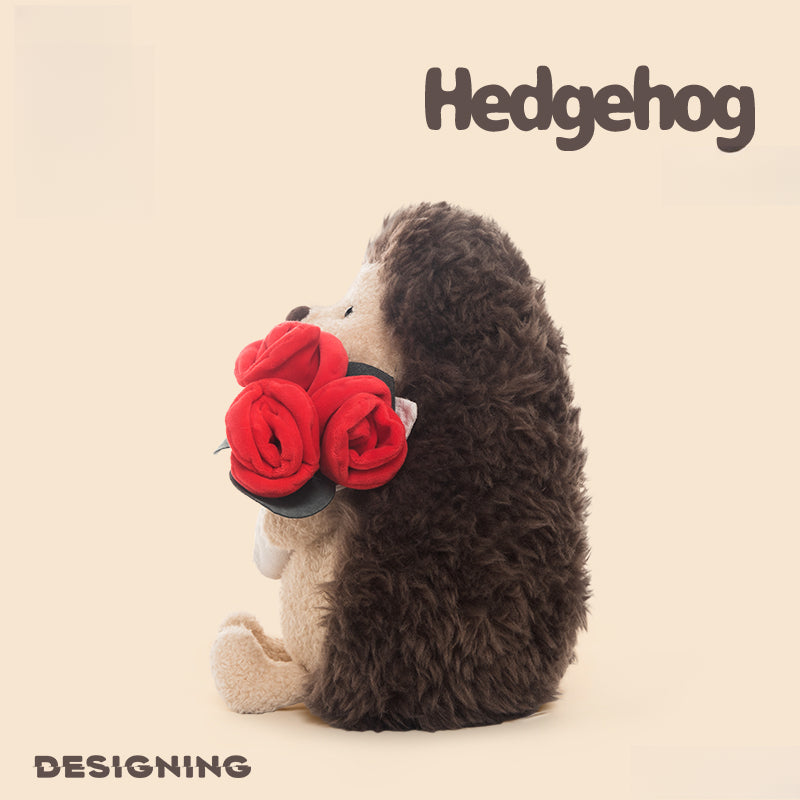 Romantic Rose Hedgehog Plush Toy, Cute Hedgehog Plushies