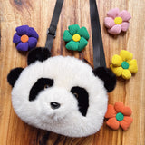 Fluffy Plush Panda Shoulder Bag, Crossbody Packet