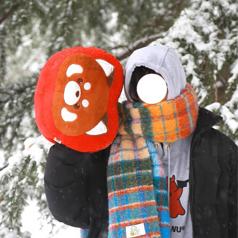 Adorable Red Panda Stuffed Animal Pillow, Warm Hand Pillow