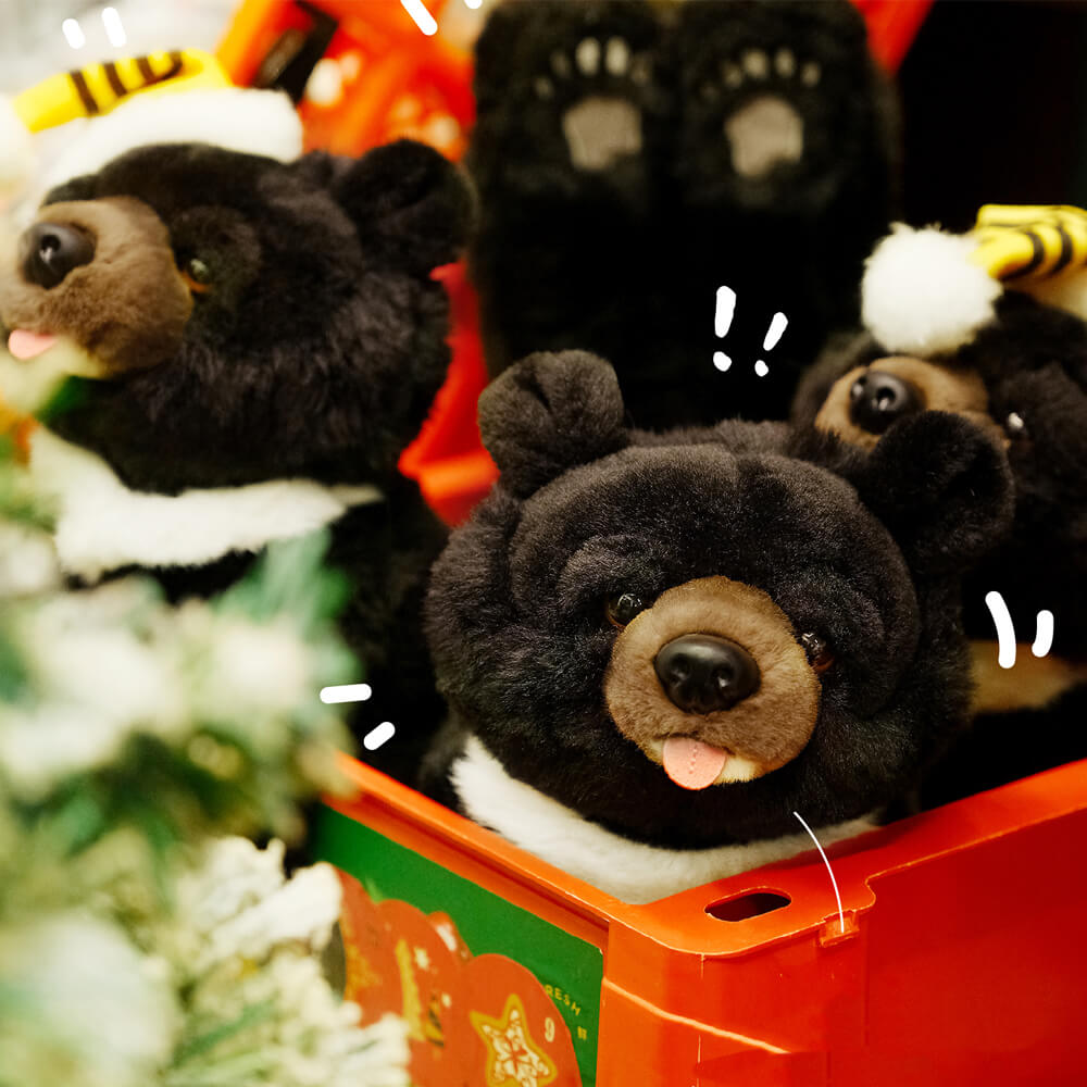 Cute Asian Black Bear Stuffed Plush Slap Bracelet, Bear Plushies