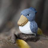 Handmade Carved Wooden Shoebill Bird Figurine