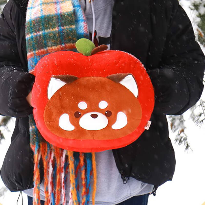 Adorable Red Panda Stuffed Animal Pillow, Warm Hand Pillow
