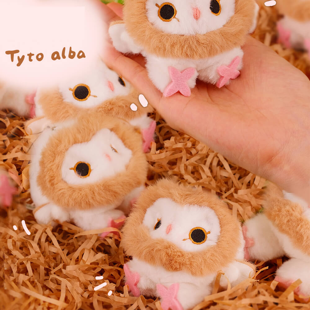 Mini Barn Owl, Mallard, Red-Footed Booby Stuffed Plush Keychain, Bag Charm