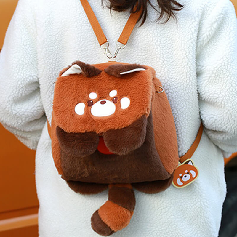 Cute Red Panda Messenger Bag, Dual Use Kawaii Backpack Bag