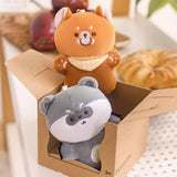 Cute Raccoon & Red Panda Bag Charm with Magnet, Plush Keychain