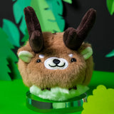 Chubby Stuffed Eld's Deer Bag Charm, Plush Deer Keychain
