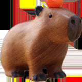 Handmade Carved Wooden Capybara Animal Figurine