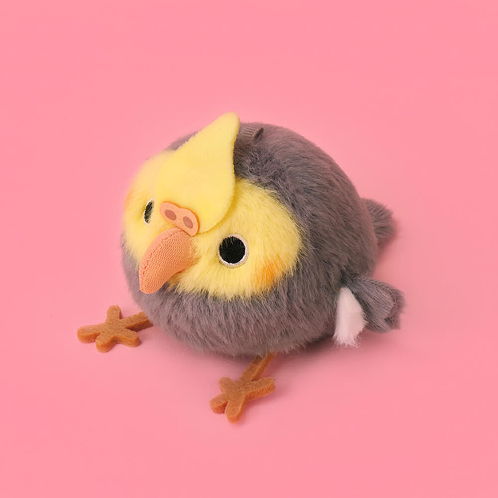 Cute Cockatiel Stuffed Animal Bag Charm with Sound Parts and Magnet