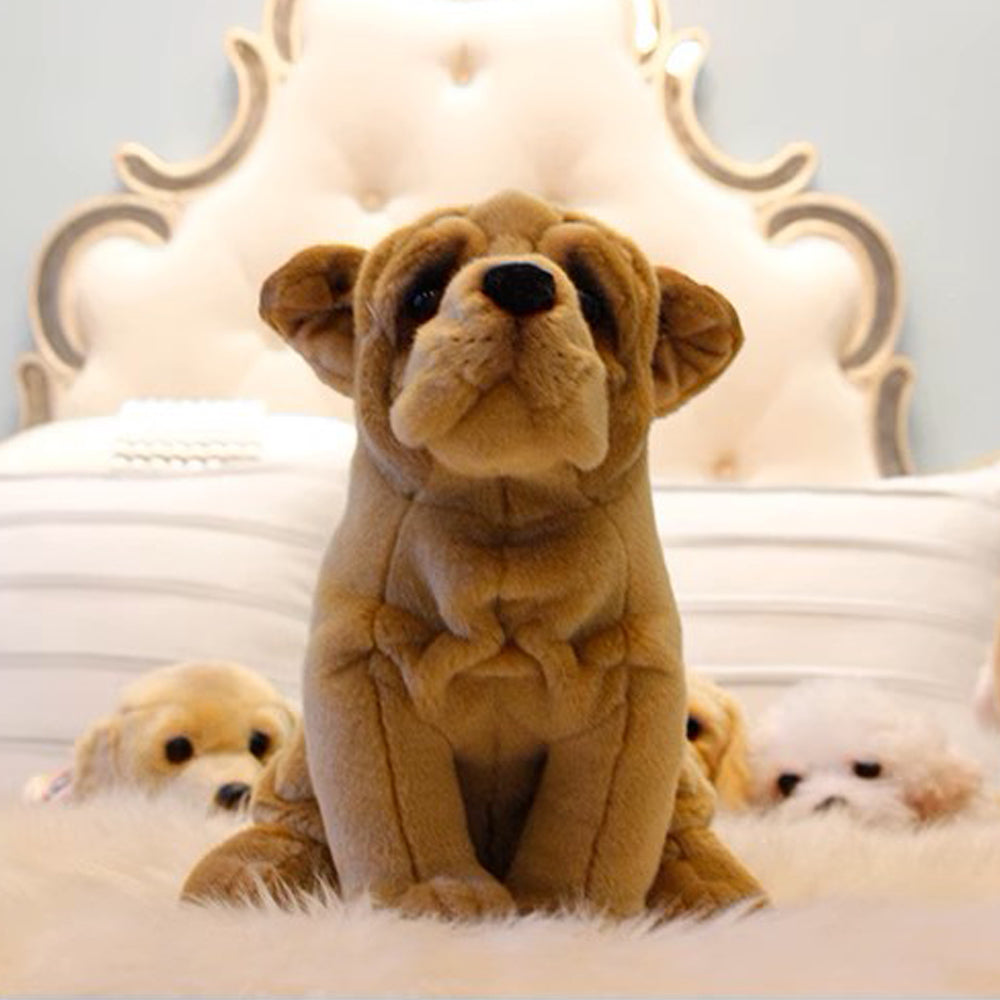 Realistic Shar Pei Dog Stuffed Animal Plush Toy, Pet Plushies
