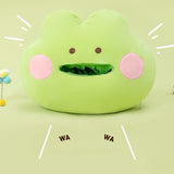 2-in-1 Cute Frog Stuffed Hugging Pillow with Flannel Blanket