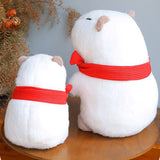 Cute Capybara Wearing Scarf Stuffed Plush Toy, Lazy Animal Plushies