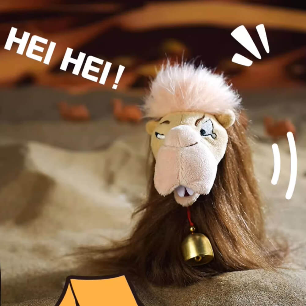 Funny Camel Plush Keychain with Bell, Stuffed Animal Bag Charm