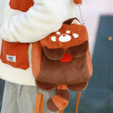 Cute Red Panda Messenger Bag, Dual Use Kawaii Backpack Bag