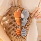 Cute Raccoon & Red Panda Bag Charm with Magnet, Plush Keychain