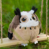 Chubby Stuffed Eurasian Eagle-Owl Bag Charm, Plush Owl Keychain