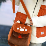 Cute Red Panda Messenger Bag, Dual Use Kawaii Backpack Bag