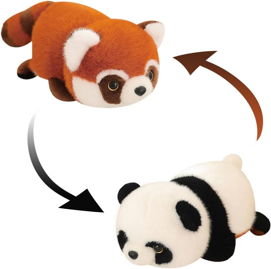 2 in 1 Stuffed Red Panda and Panda Plush Toy