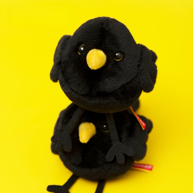 Mini Chinese Blackbird Stuffed Plush Keychain, Bag Charm with Sound