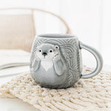 Hand Painted Sea Otter Stoneware Mug, Ceramic Animal Coffee Cup