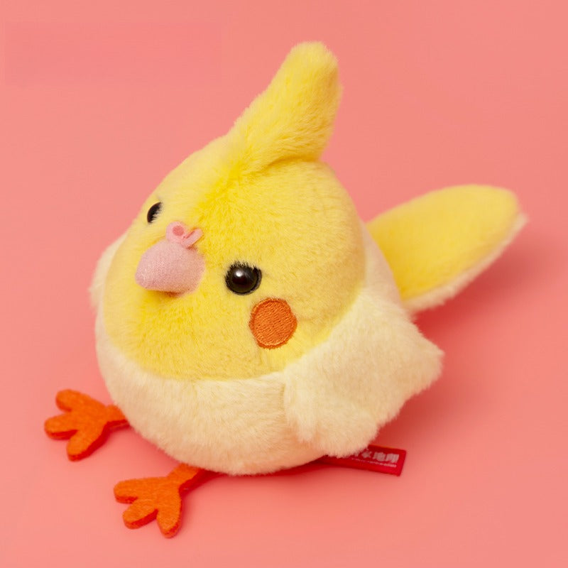 Mini Cockatiel Stuffed Plush Keychain, Bag Charm with Sound