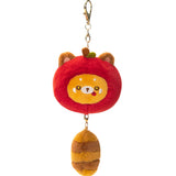 Apple Red Panda Plush Bag Charm, Stuffed Animal Keychain