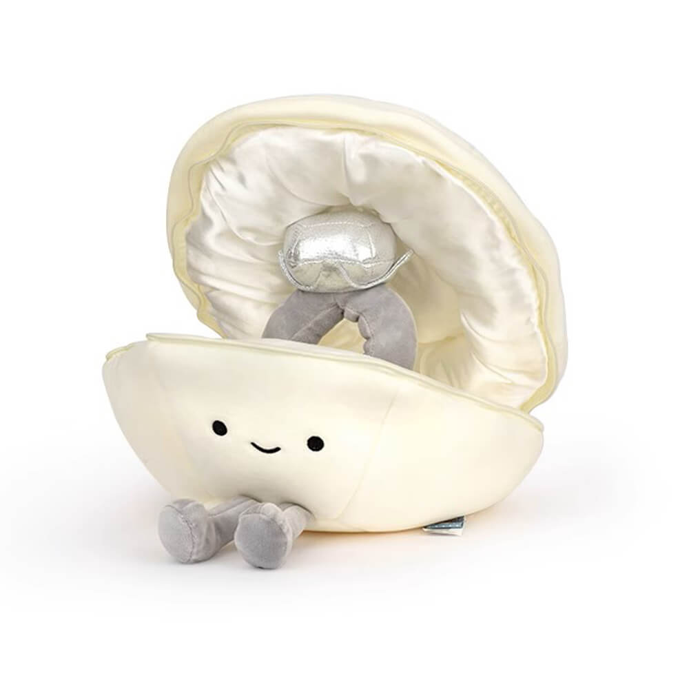 Cartoon Pearl Clam Stuffed Animal Plush Toy with Diamond Plushies