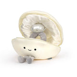 Cartoon Pearl Clam Stuffed Animal Plush Toy with Diamond Plushies