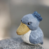 Handmade Carved Wooden Shoebill Bird Figurine