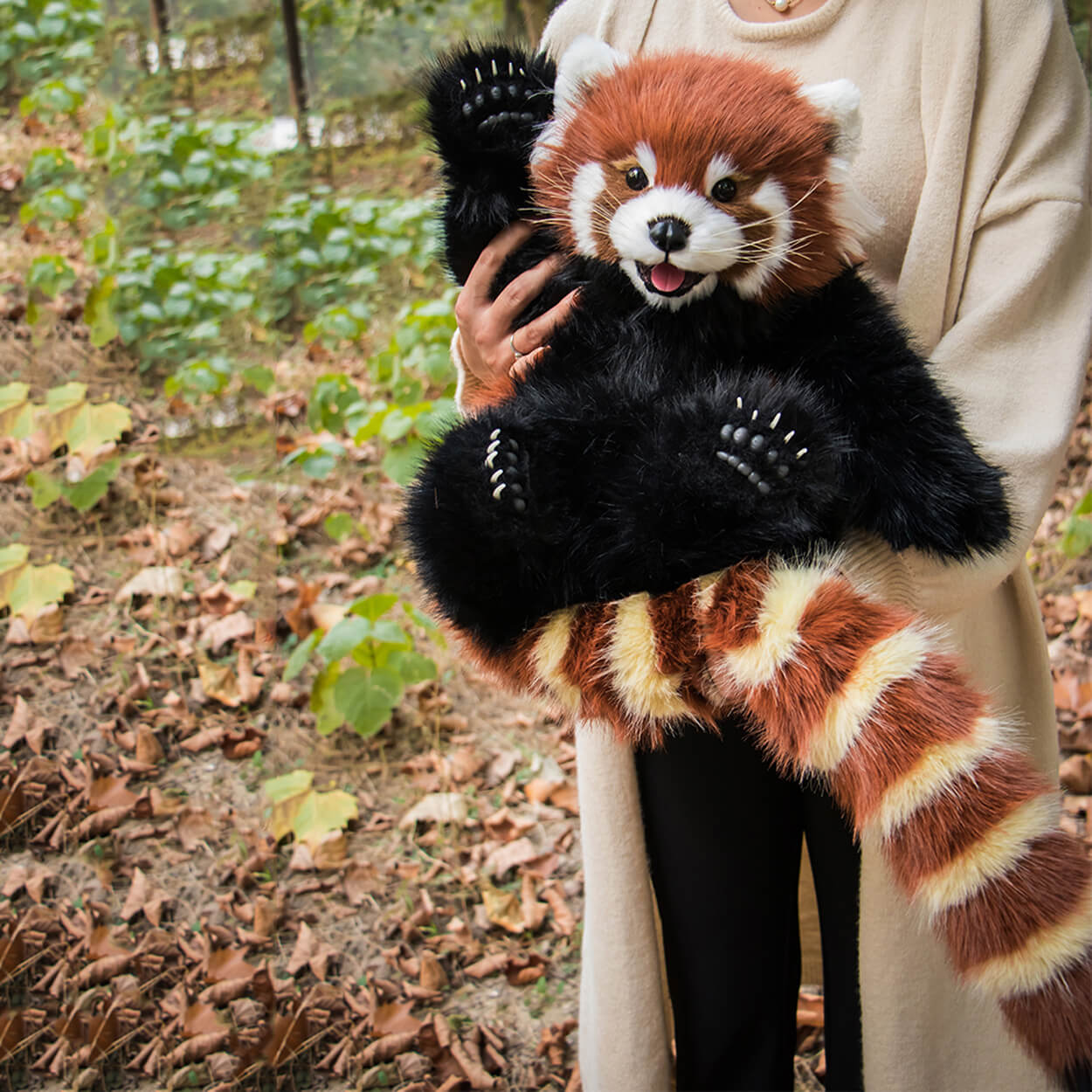 Handmade Realistic Red Panda Stuffed Animal Plush Toy