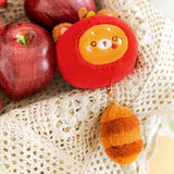 Apple Red Panda Plush Bag Charm, Stuffed Animal Keychain