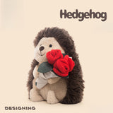 Romantic Rose Hedgehog Plush Toy, Cute Hedgehog Plushies