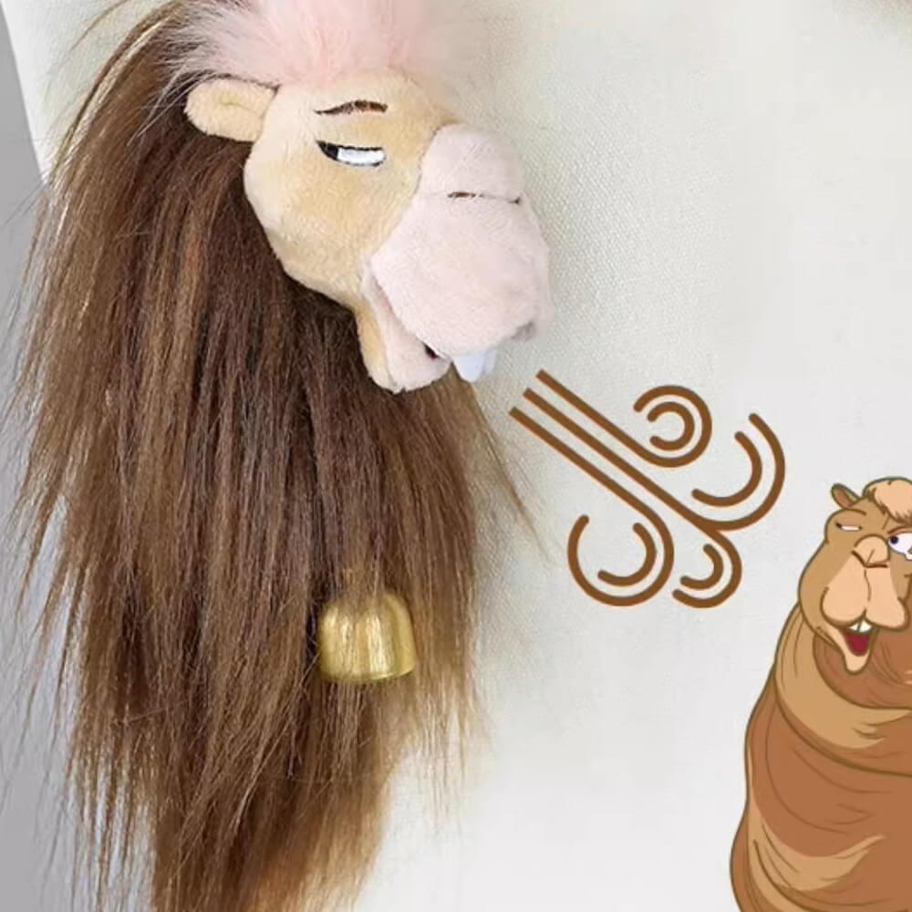 Funny Camel Plush Keychain with Bell, Stuffed Animal Bag Charm