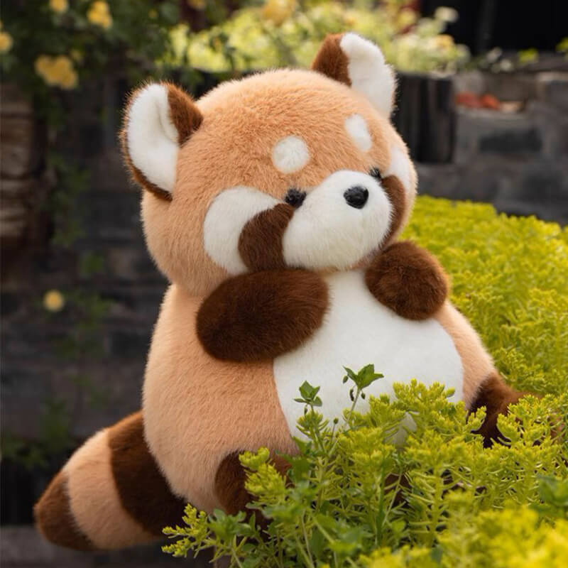 Chubby Stuffed Red Panda Plush Toy, Round Red Panda Plushies