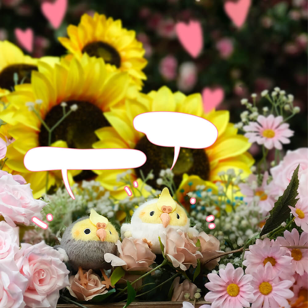 Cute Cockatiel Stuffed Animal Bag Charm with Sound Parts and Magnet