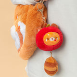 Apple Red Panda Plush Bag Charm, Stuffed Animal Keychain