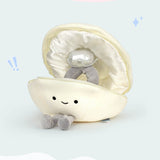 Cartoon Pearl Clam Stuffed Animal Plush Toy with Diamond Plushies