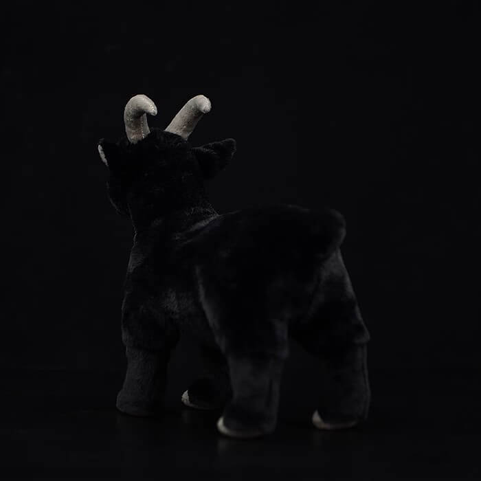 Realistic Black Goat Stuffed Animal Plush Toy