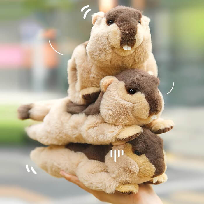 Marmota Stuffed Plush Slap Bracelet (Woodchuck, Grounghog)