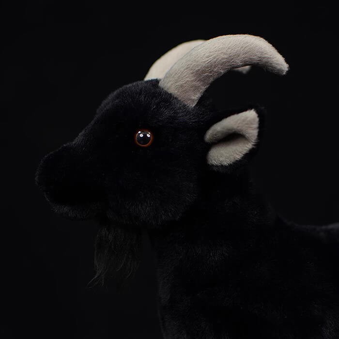 Realistic Black Goat Stuffed Animal Plush Toy