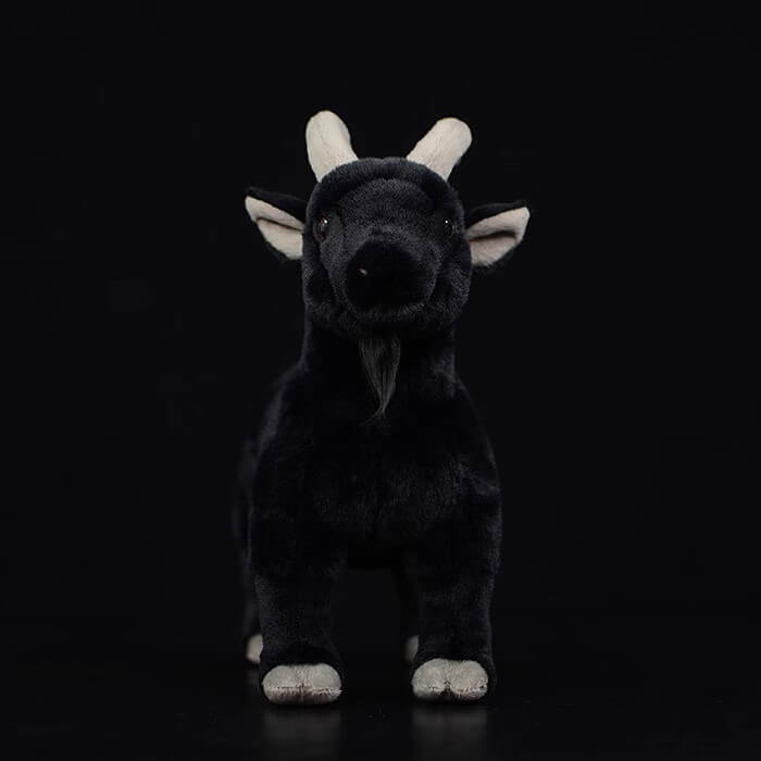 Realistic Black Goat Stuffed Animal Plush Toy