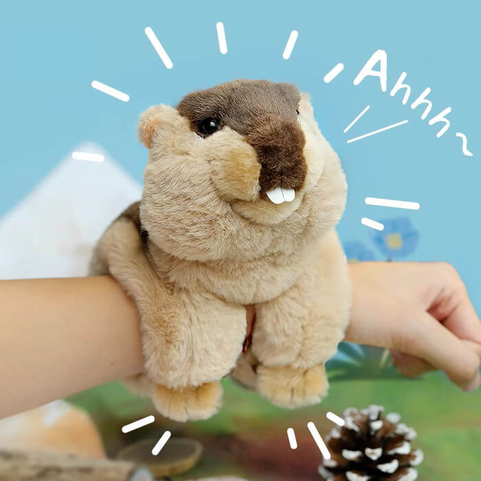 Marmota Stuffed Plush Slap Bracelet (Woodchuck, Grounghog)
