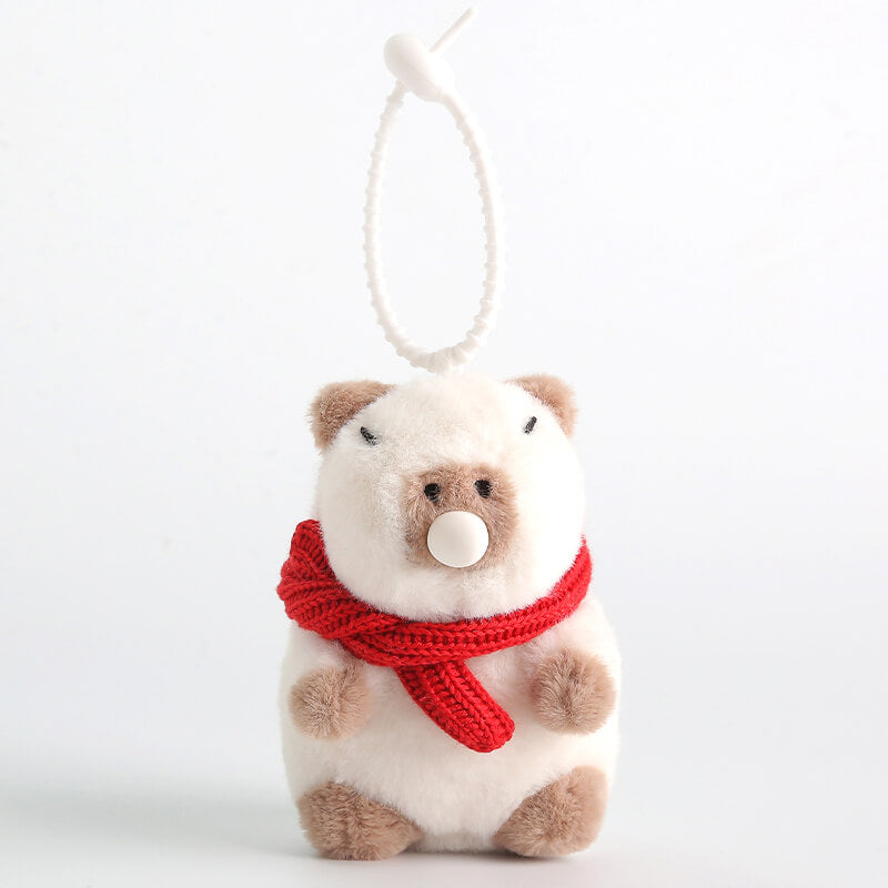 Cute Capybara Wearing Scarf Stuffed Plush Toy, Lazy Animal Plushies