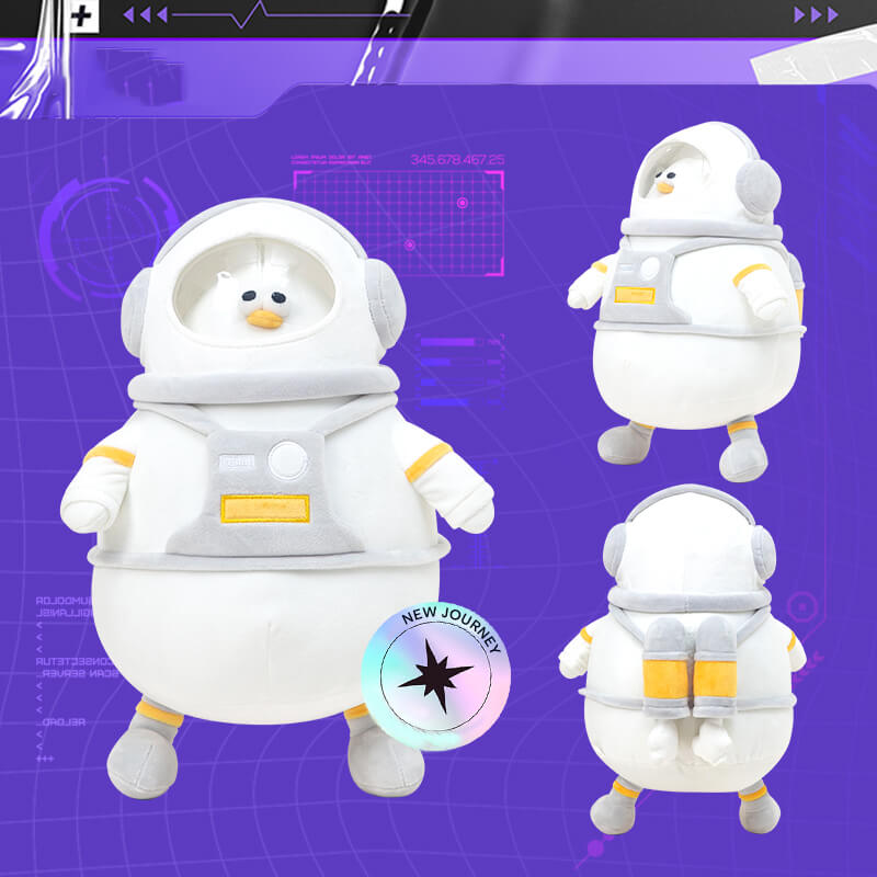 Chubby Astronaut Seagull Stuffed Animal Plush Toy