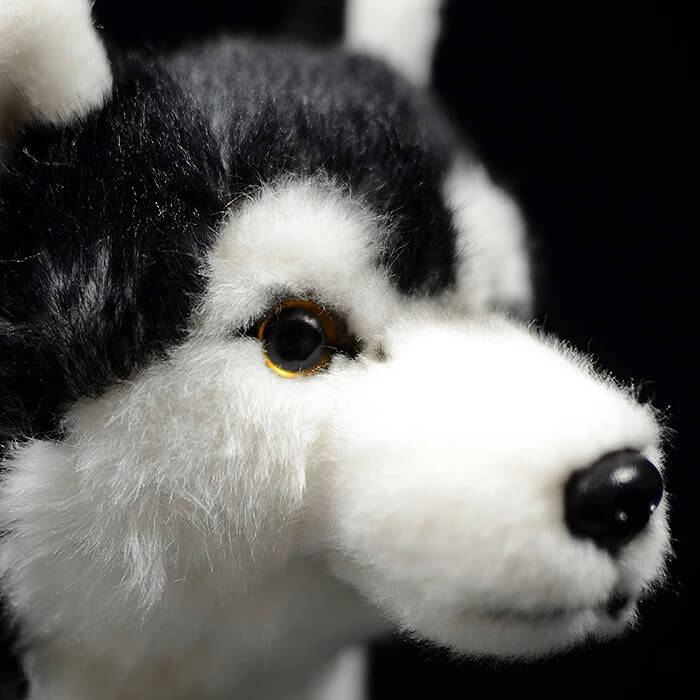 Realistic Bi-eyed Husky Dog Stuffed Animal Plush Toy, Lifelike Plushies