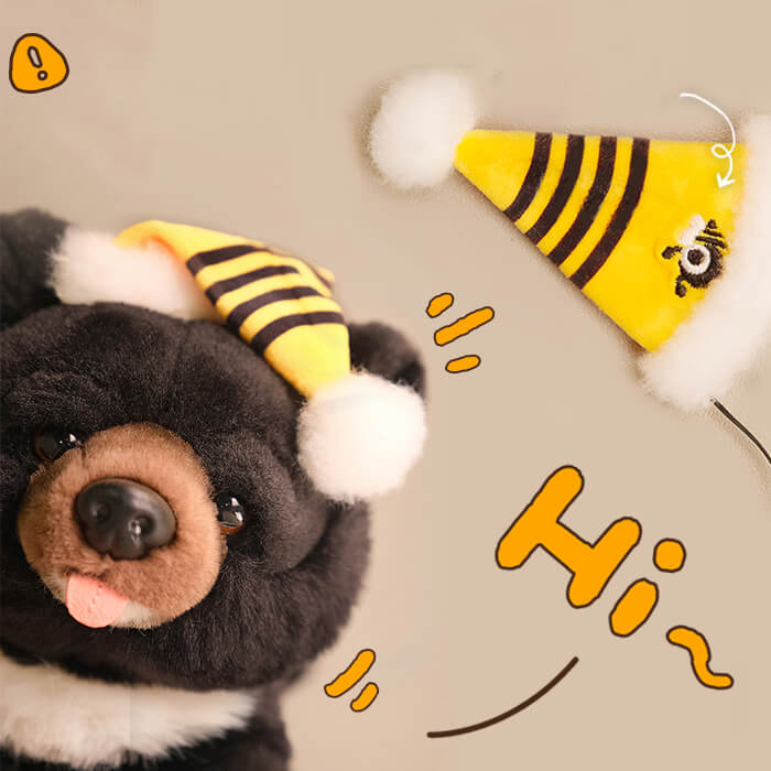 Cute Asian Black Bear Stuffed Plush Slap Bracelet, Bear Plushies