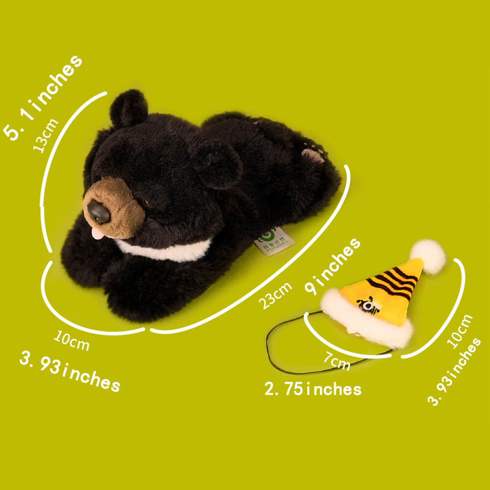 Cute Asian Black Bear Stuffed Plush Slap Bracelet, Bear Plushies