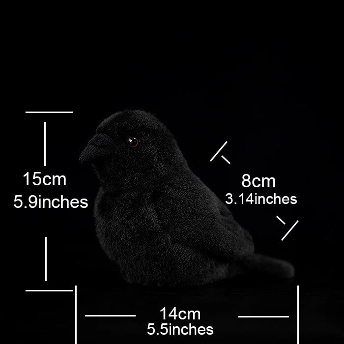 Realistic Chubby Crow Bird Stuffed Animal Plush Toy