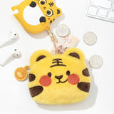 Cute Plush Zippered Tiger Coin Purse