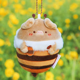 Cute Bee Pig Plush Keychain, Animal Bag Charm