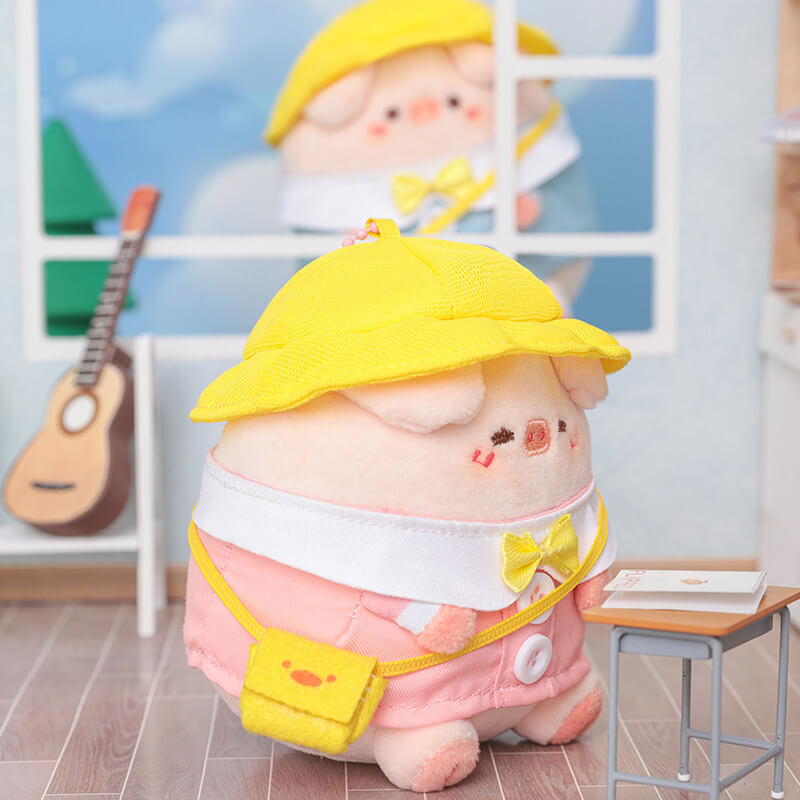 Cute Students Pig Plush Keychain, Animal Bag Charm